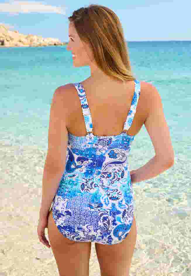 One-Piece Tank Swimsuit with Adjustable Straps image number 1