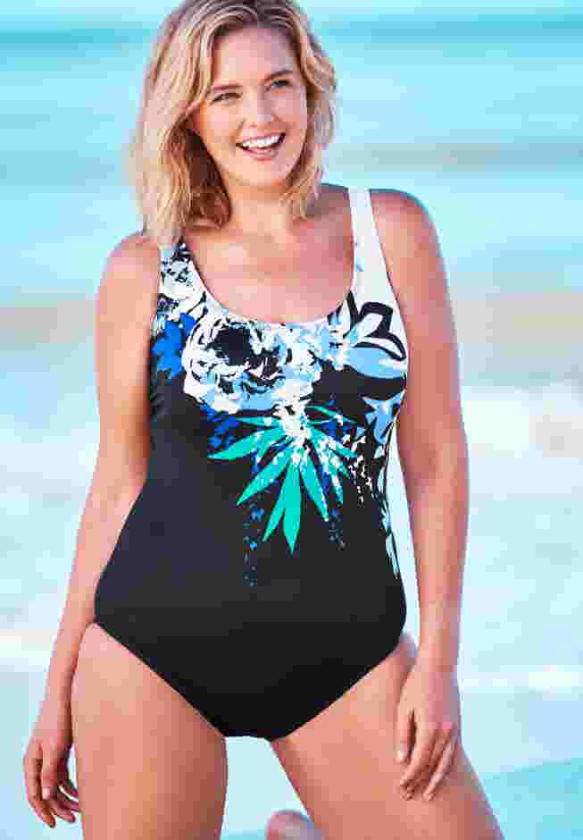 One-Piece Tank Swimsuit with Adjustable Straps image number 0
