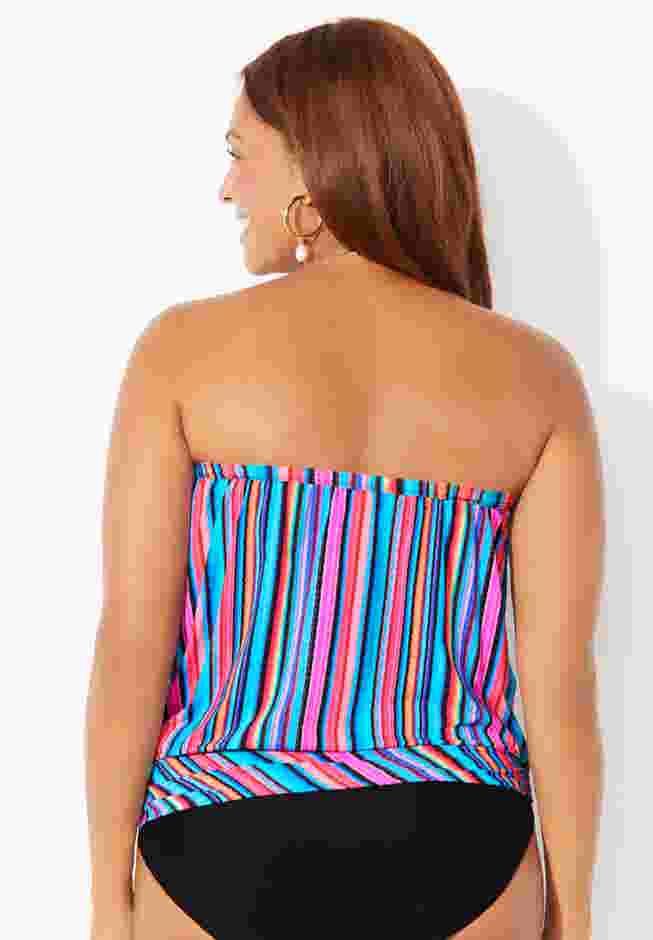 Bandeau Blouson Tankini Top image number 2