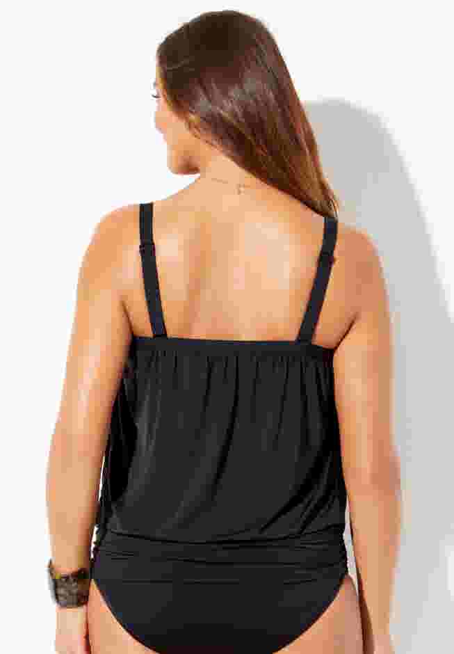 Bandeau Blouson Tankini Top image number 2