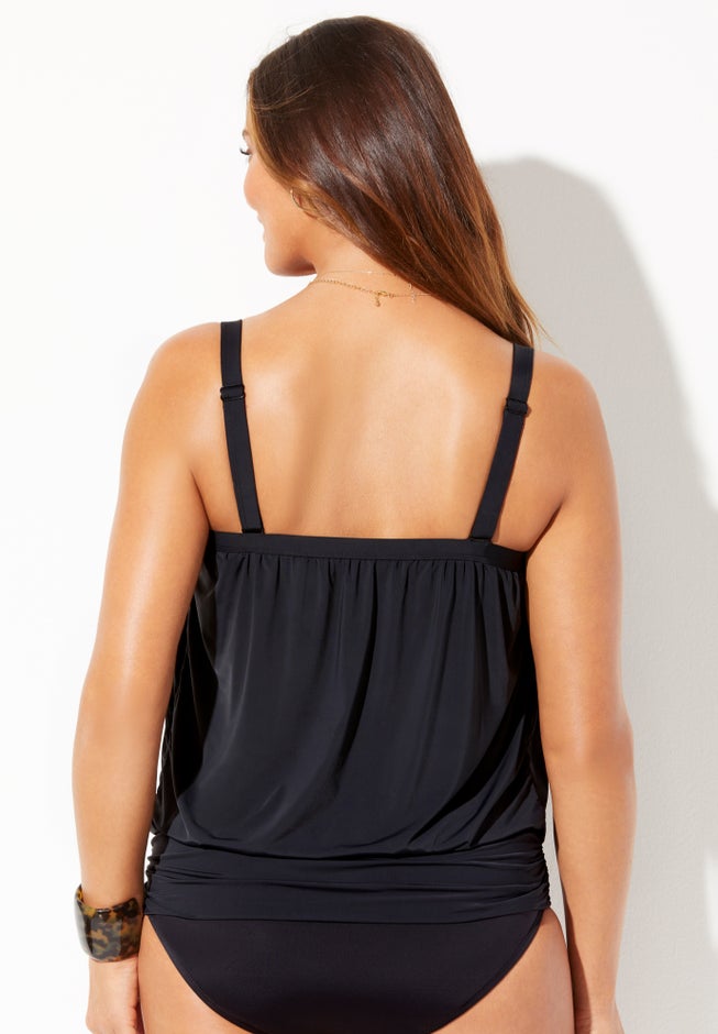 Bandeau Blouson Tankini Top image number 2