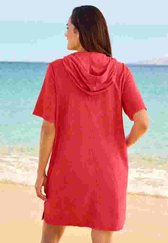Hooded Terry Swim Cover Up image number 1