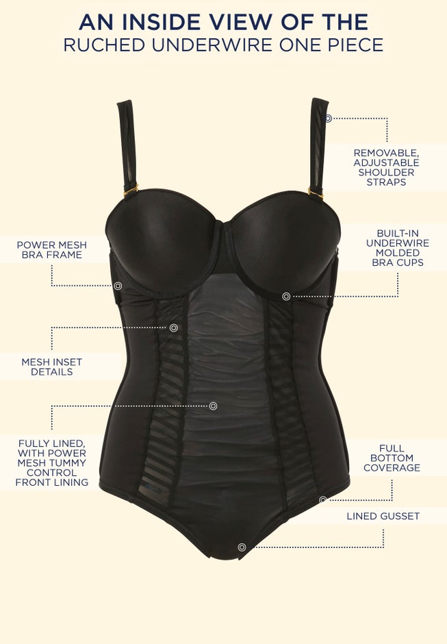 Ruched Underwire One Piece Swimsuit image number 3