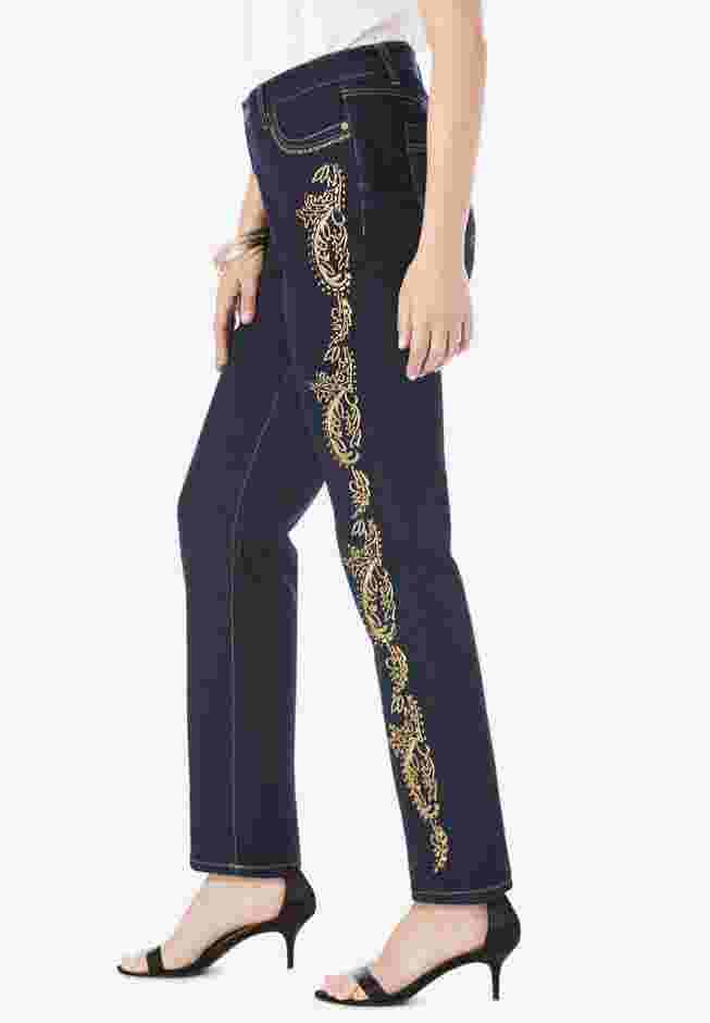 Plus Size Embroidered Bootcut Jean image number 2