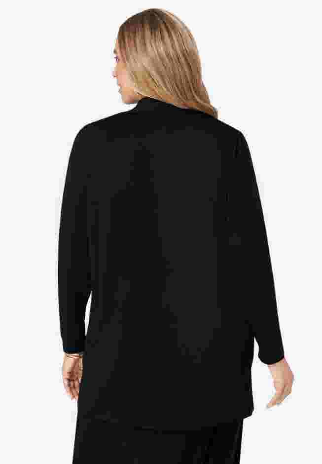 Stretch Knit Open Front Knit Topper image number 1