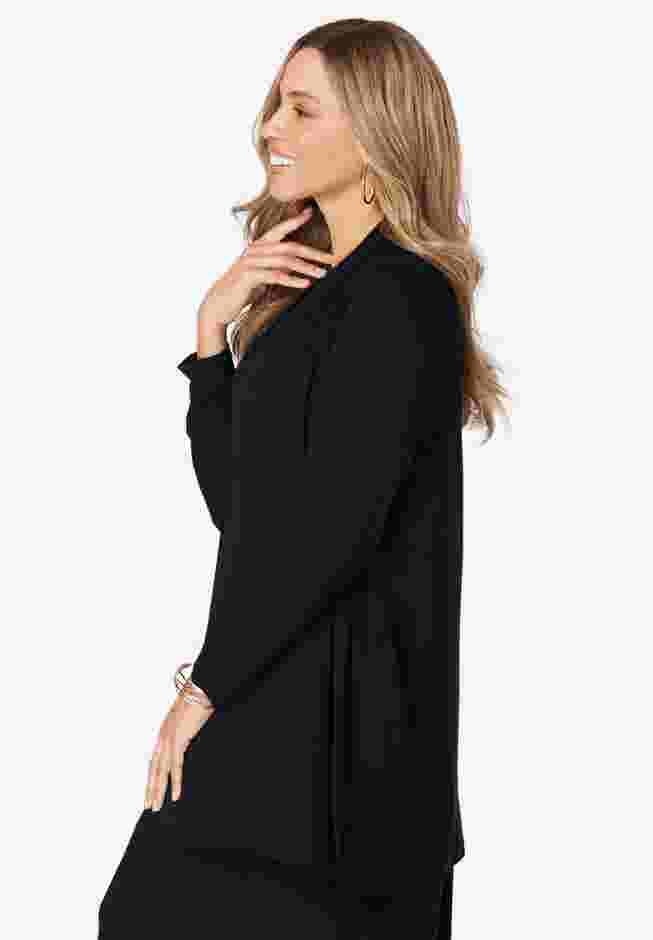 Stretch Knit Open Front Knit Topper image number 2