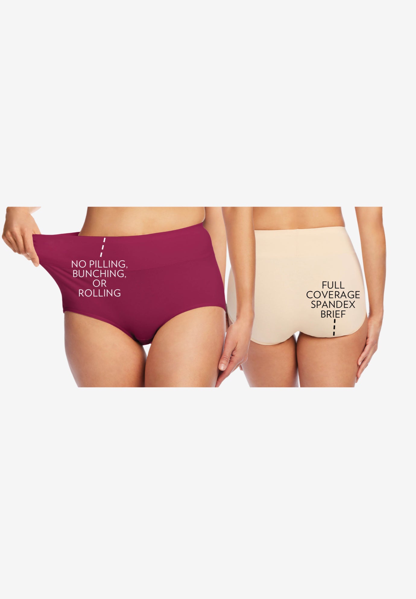 Cotton Spandex Comfort Waist Brief 2-Pack image number 2