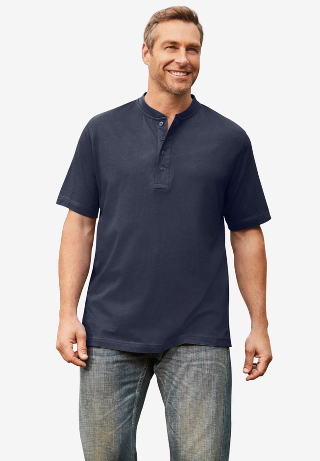 Shrink-Less Lightweight Henley T-Shirt image number 4