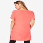 Plus Size Printed Slub Tunic Top image number null