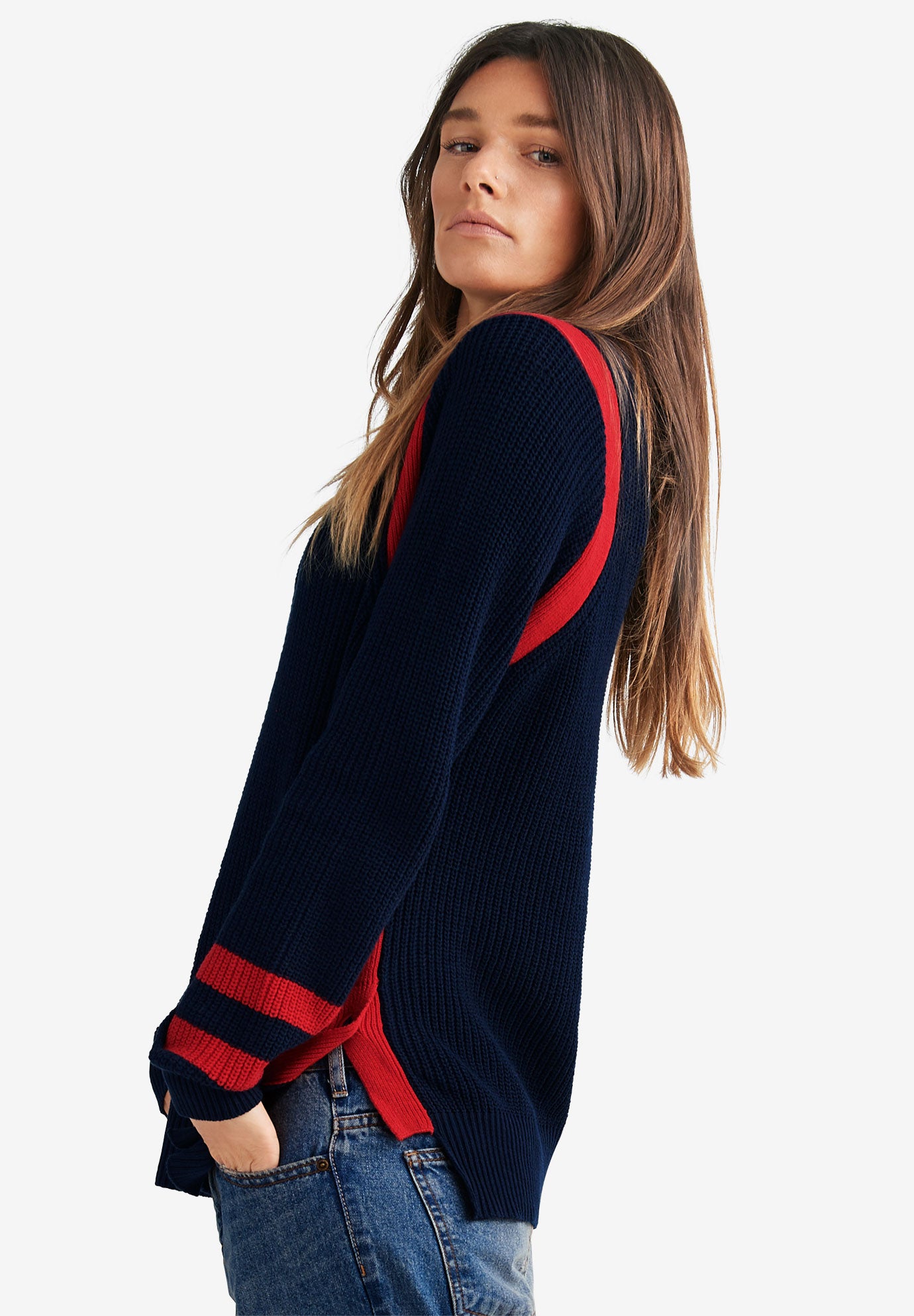 Side Stripe Mockneck Sweater image number 1