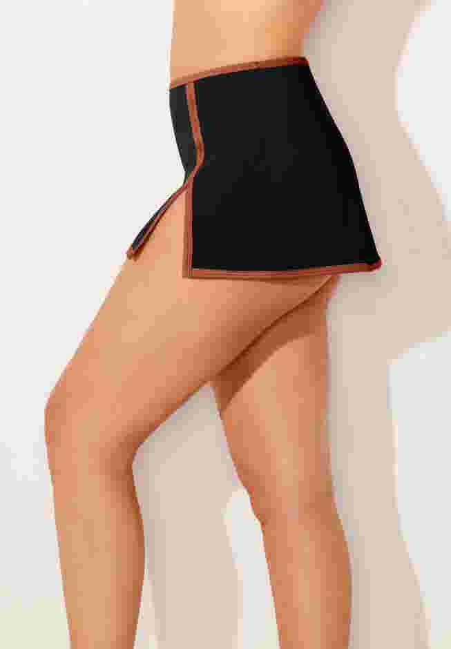 High-Waist Peekaboo Shimmer Swim Skirt image number 2