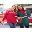 Holiday Motif Cardigan Sweater image number null