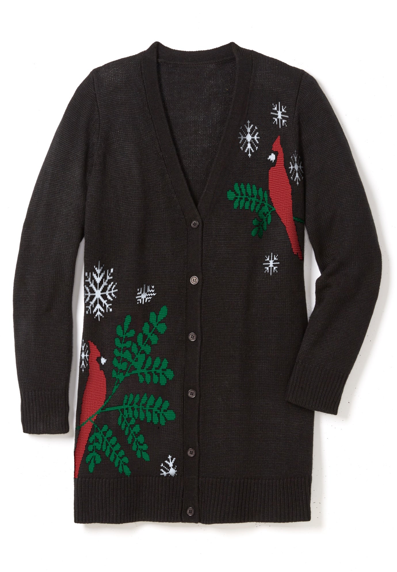 Holiday Motif Cardigan Sweater image number 4