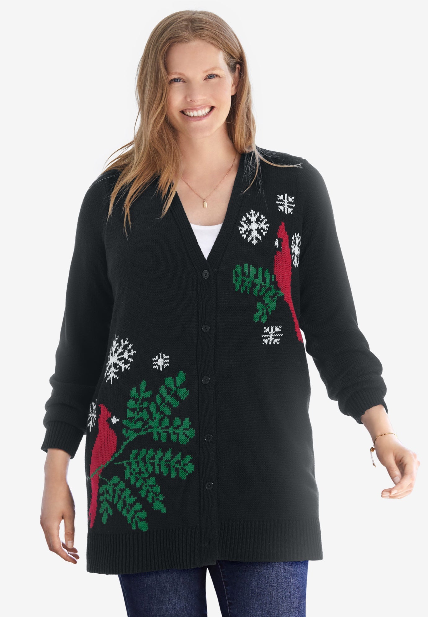 Holiday Motif Cardigan Sweater image number 0