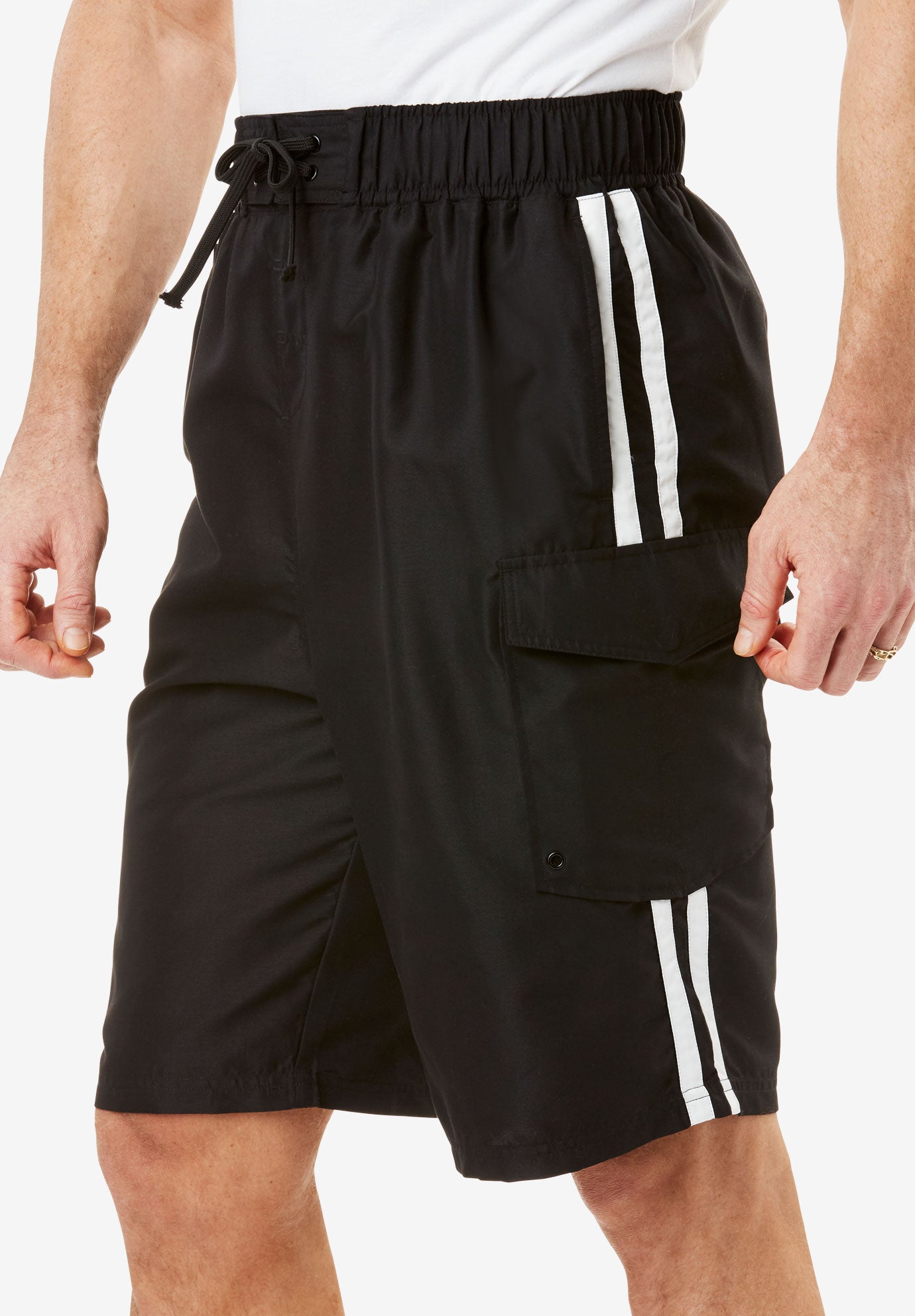 10" Double Stripe Swim Board Shorts image number 0
