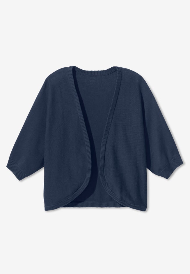 Rib Trim Cardigan Shrug image number 5