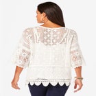 Plus Size Scallop Trim Crochet Cardigan image number null