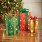Pre-Lit Gift Boxes, Set of 3 image number null