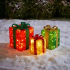 Pre-Lit Gift Boxes, Set of 3 image number null