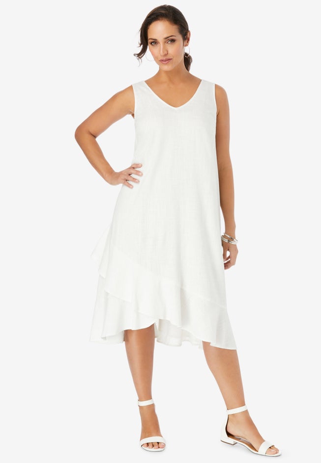 Linen Flounce Dress Linen Flounce Dress