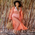 Lightweight Crochet V-Neck Dress Cover Up image number null