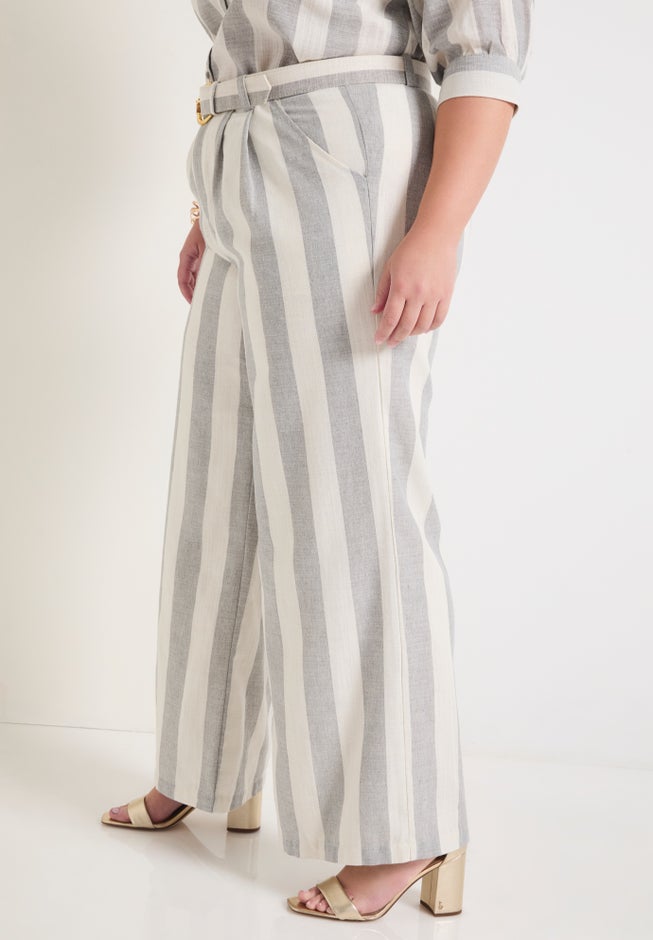 Curvie Fit High-Waisted Wide-Leg Linen Pant image number 2