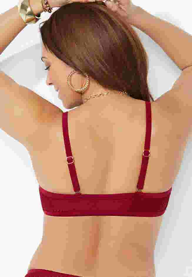 O-Ring Knit Mesh Overlay Bikini Top image number 3