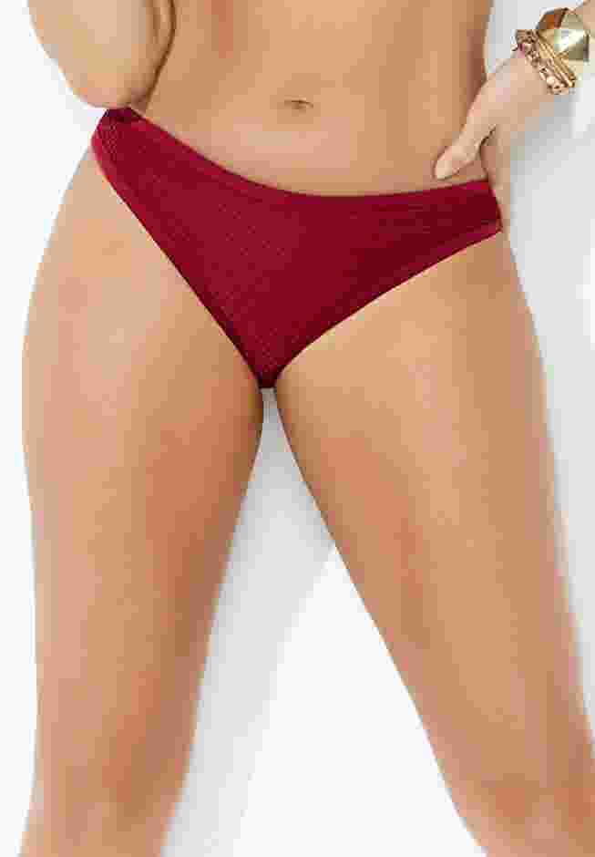 Knit Mesh Overlay Bikini Bottom image number 2