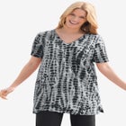 V-Neck Tie-Dye Tunic image number null