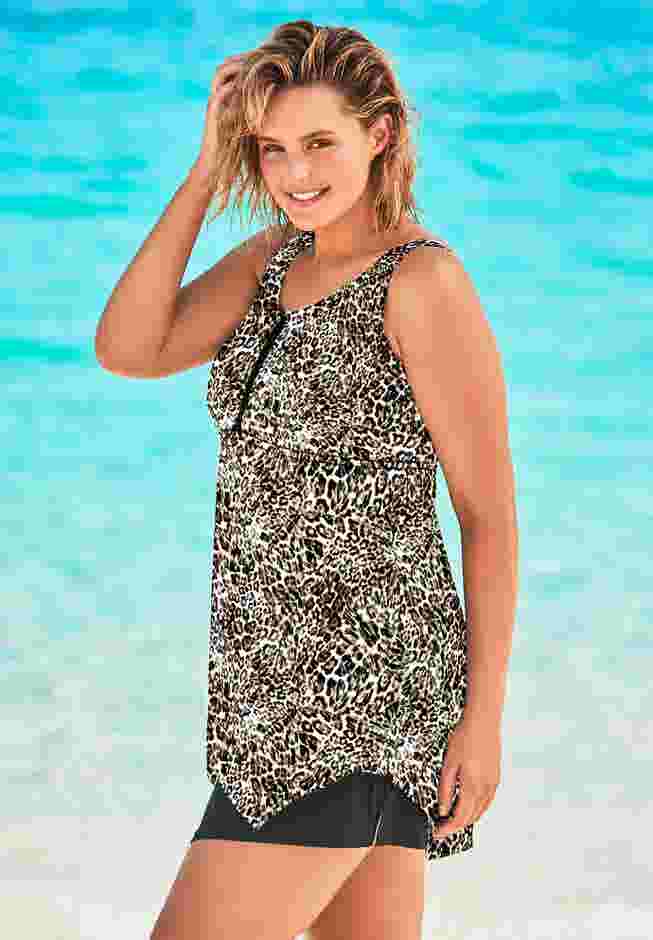 Longer-Length Tankini Top image number 2