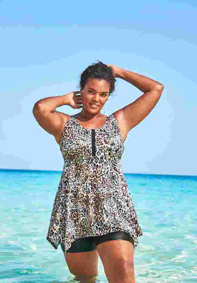 Longer-Length Tankini Top image number 0