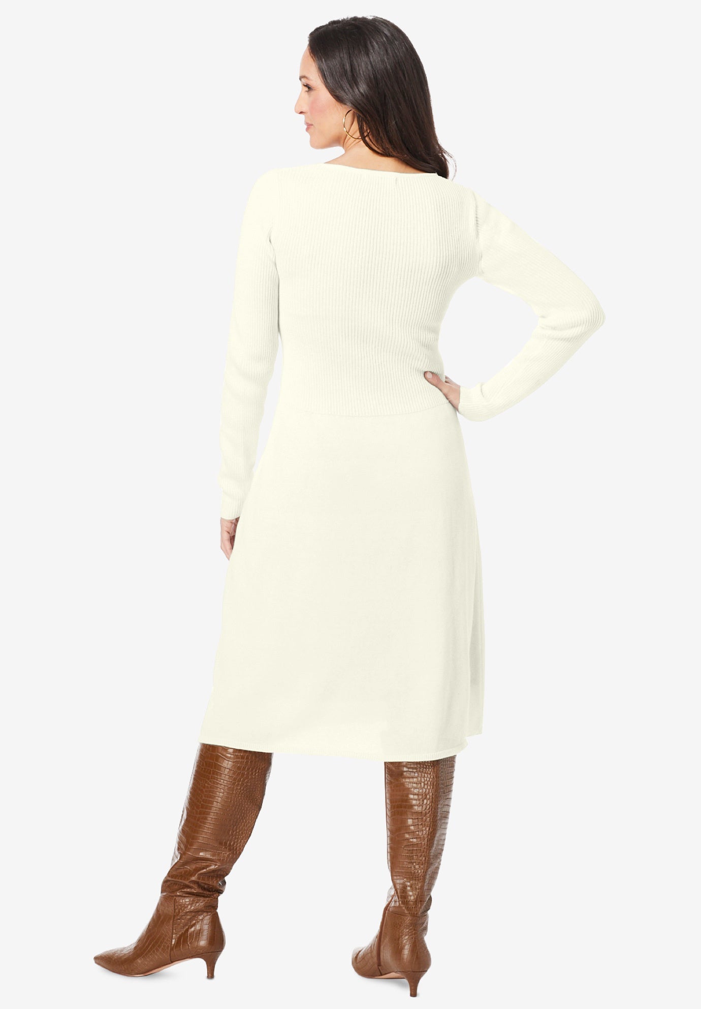 Cotton Ribbed Sweater Dress image number 1