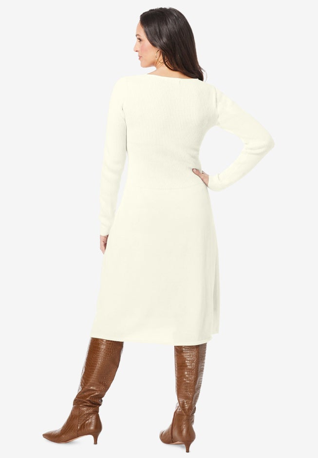 Cotton Ribbed Sweater Dress image number 1
