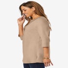 Stretch Cotton Crochet Notch Neck Tunic image number null