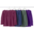 Waffle Thermal Lace Bib Henley Tee image number null