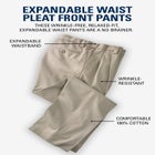 Relaxed Fit Wrinkle-Free Expandable Waist Pleated Pants image number 5