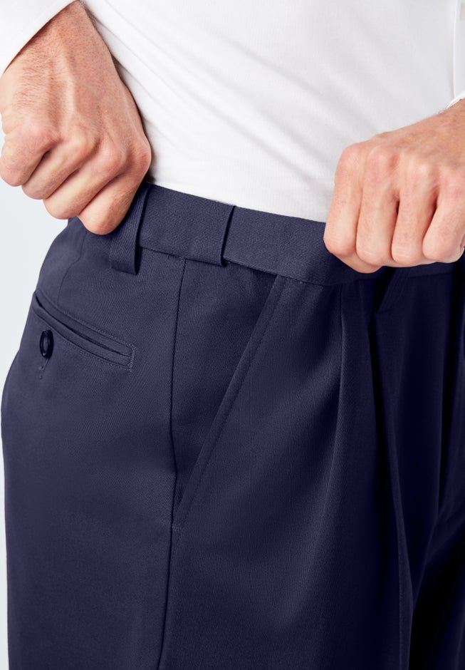 Relaxed Fit Wrinkle-Free Expandable Waist Pleated Pants image number 6