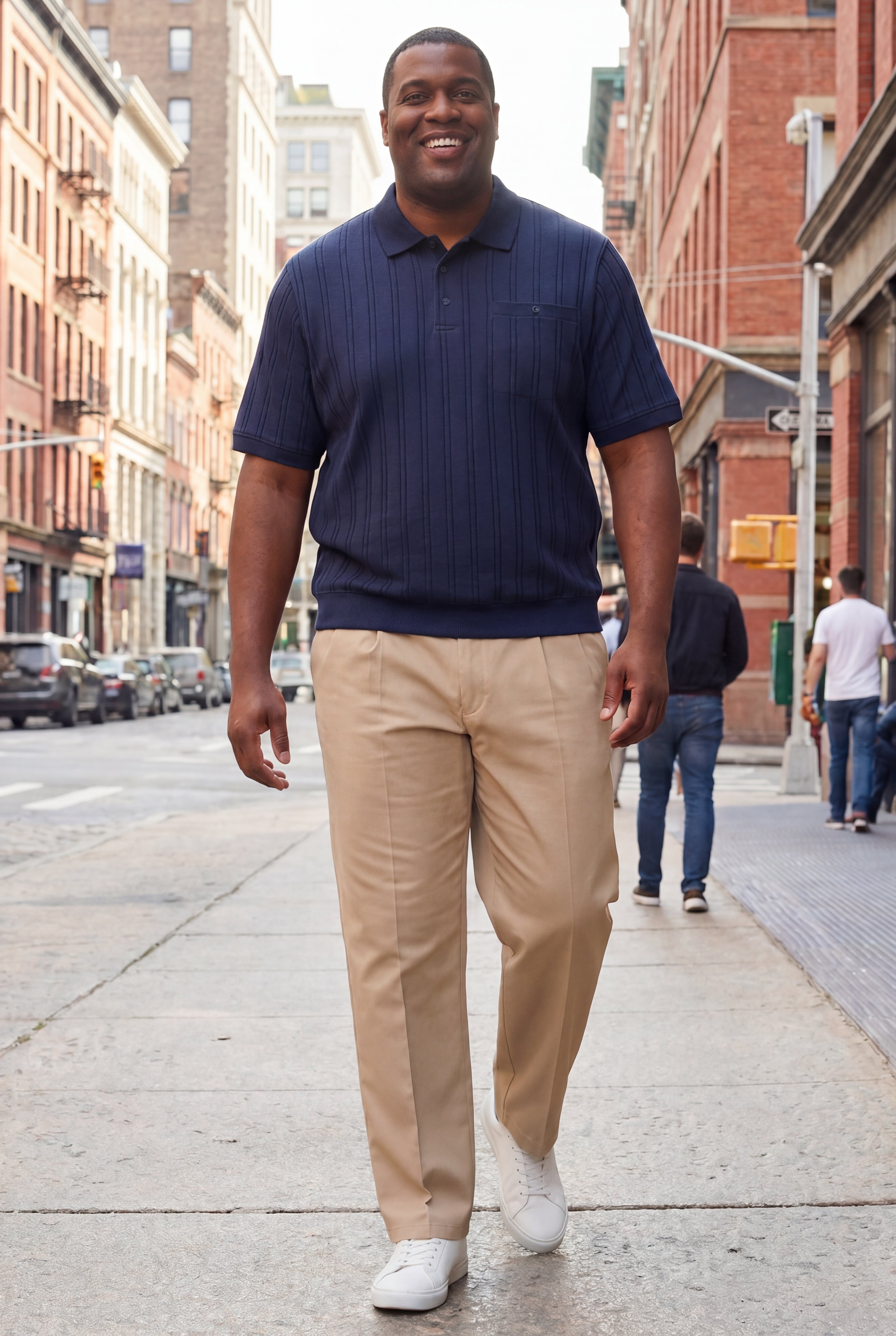 Relaxed Fit Wrinkle-Free Expandable Waist Pleated Pants image number 3