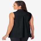 Stretch Cotton Poplin Sleeveless Shirt image number null