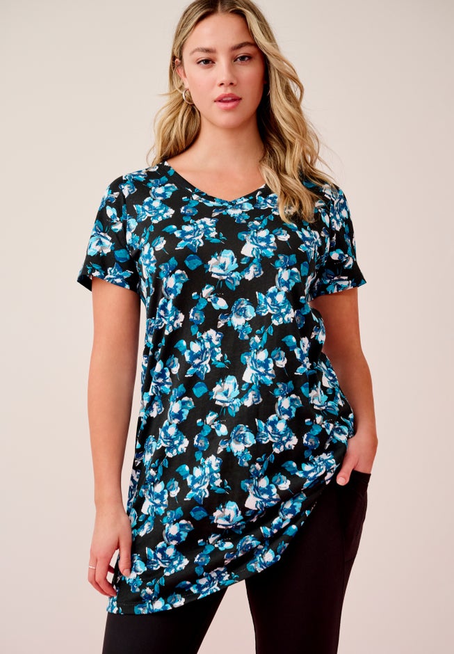 Plus Size Cotton Short Sleeve V-Neck Ultimate Tunic image number 6