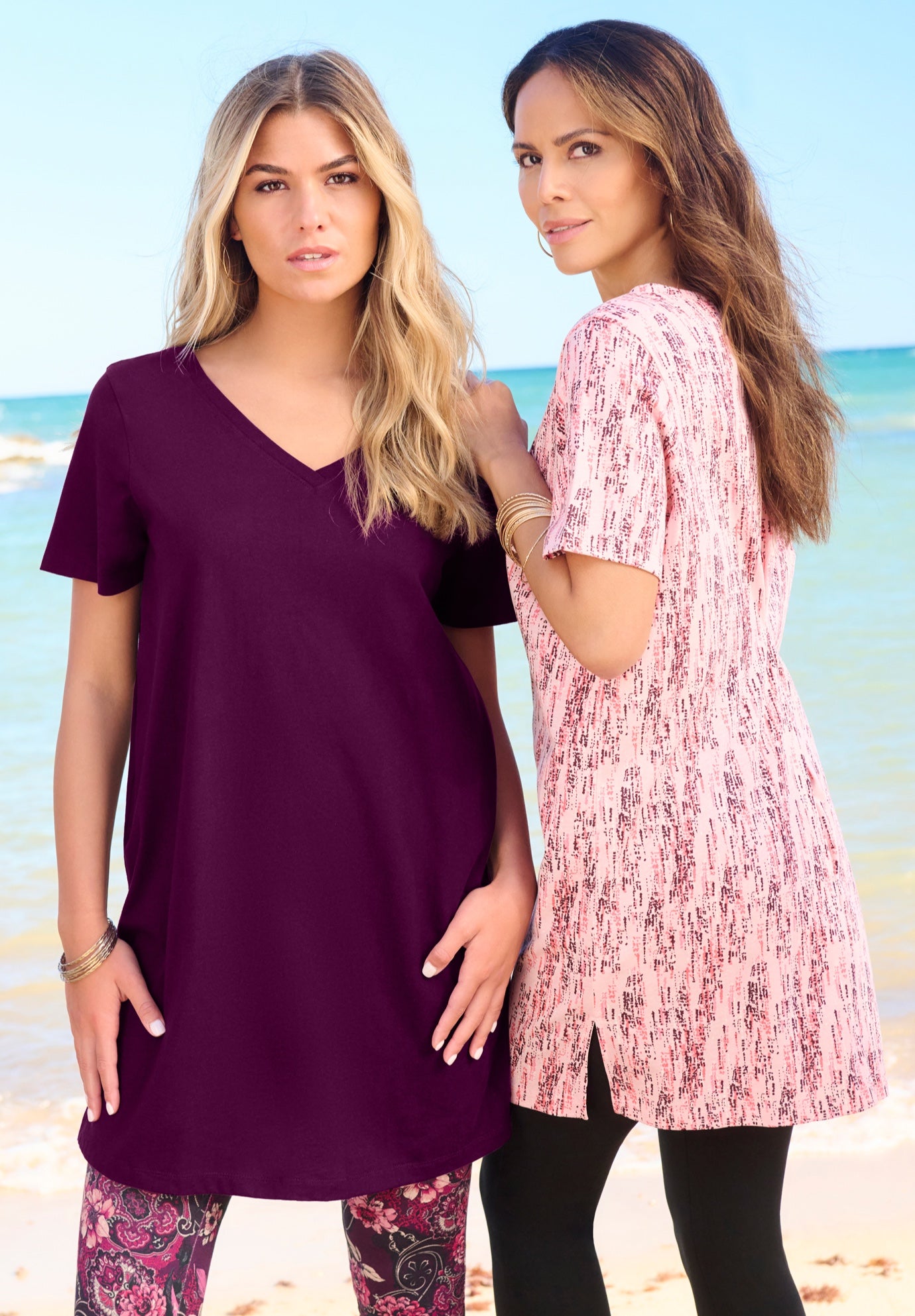 Plus Size Cotton Short Sleeve V-Neck Ultimate Tunic image number 3