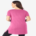 Plus Size Ultimate Cotton V-Neck Short Sleeve Tunic image number null