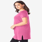 Plus Size Ultimate Cotton V-Neck Short Sleeve Tunic image number null