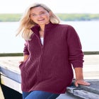 Zip Front Shaker Cardigan Sweater image number null