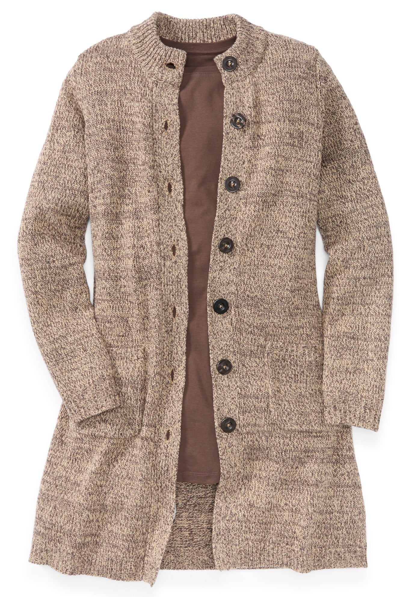 Marled Jacket Duster Sweater image number 3
