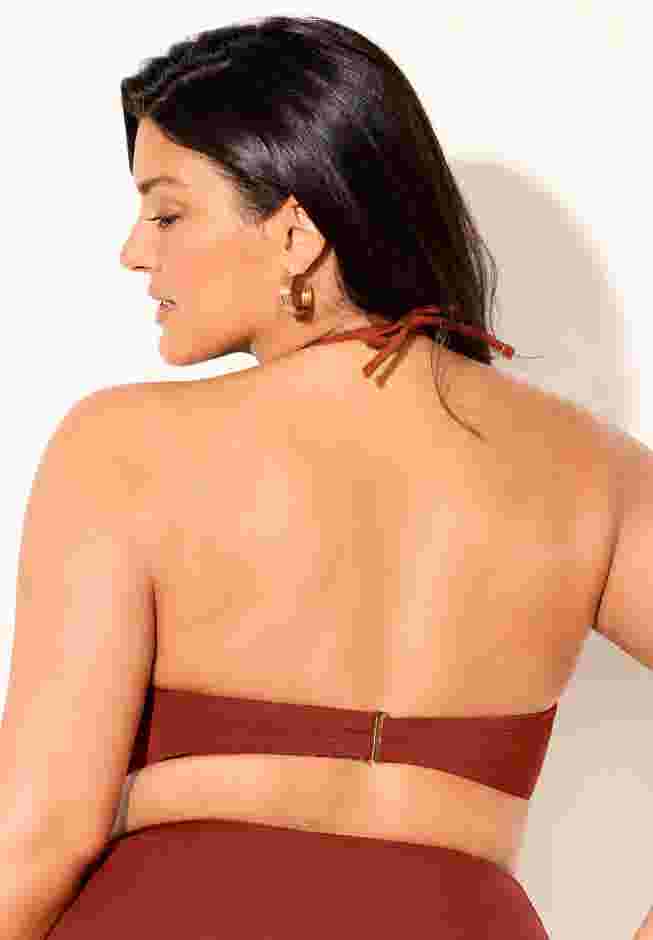 Ruched Ring Bandeau Bikini Top image number 1