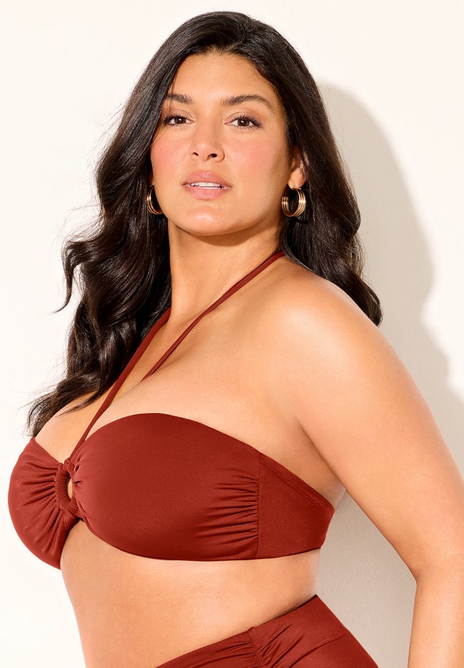 Ruched Ring Bandeau Bikini Top image number 3