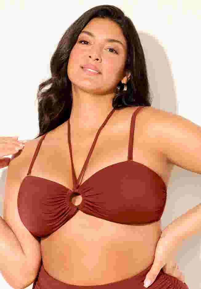 Ruched Ring Bandeau Bikini Top image number 3