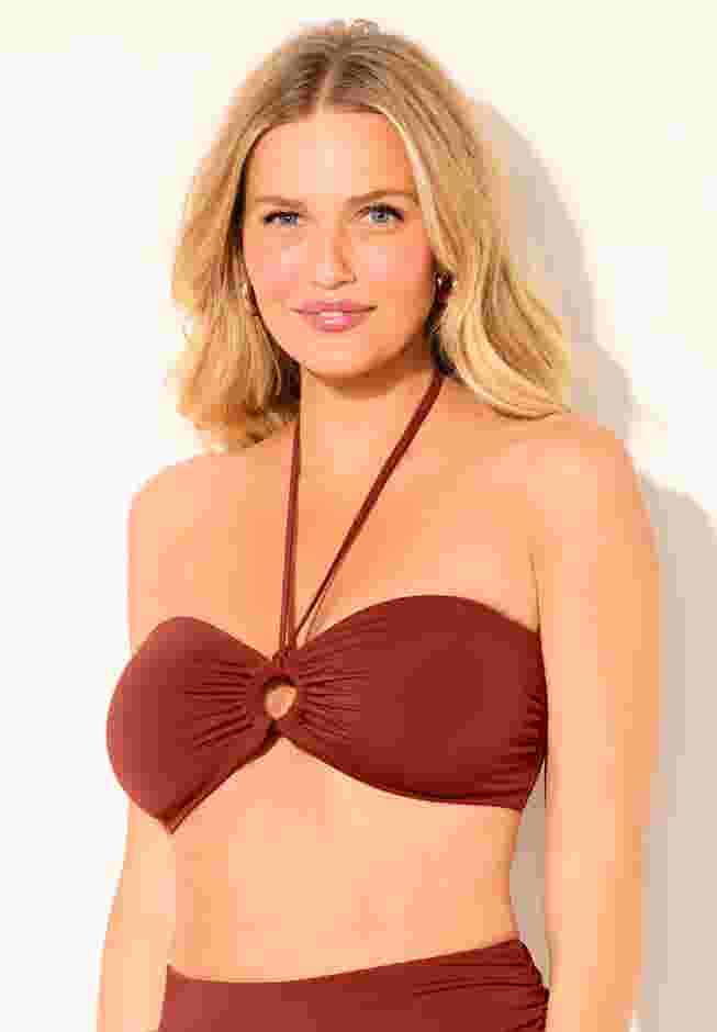 Ruched Ring Bandeau Bikini Top image number 6