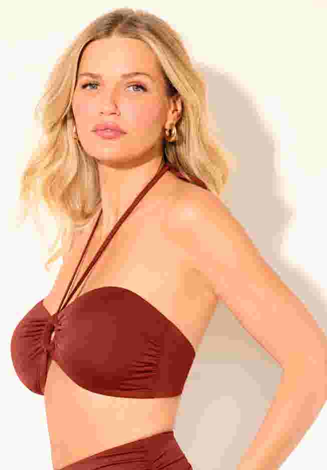 Ruched Ring Bandeau Bikini Top image number 8